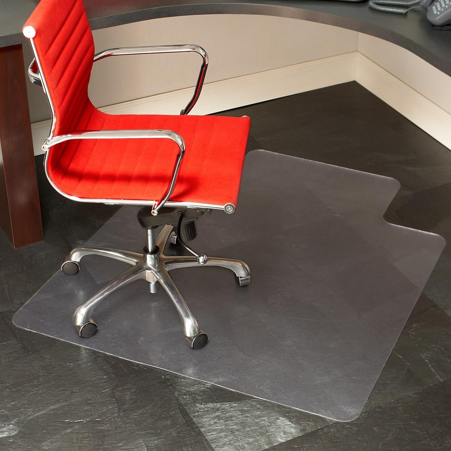 image:imageStaples Office Chair Mat Clear Floor Mats with Lip FlatPile Carpets Extended UnderDesk Coverage 355 x 475 Inch Smooth Glide36 x 48