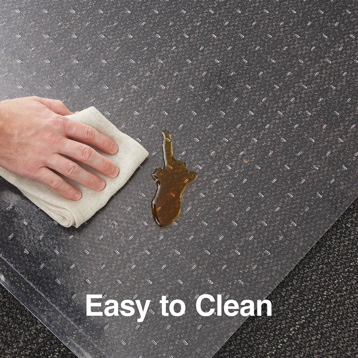 image:imageStaples Office Chair Mat Clear Floor Mats with Lip FlatPile Carpets Extended UnderDesk Coverage 355 x 475 Inch Smooth Glide36 x 48