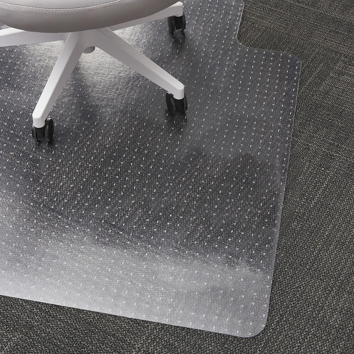 image:imageStaples Office Chair Mat Clear Floor Mats with Lip FlatPile Carpets Extended UnderDesk Coverage 355 x 475 Inch Smooth Glide45 x 53