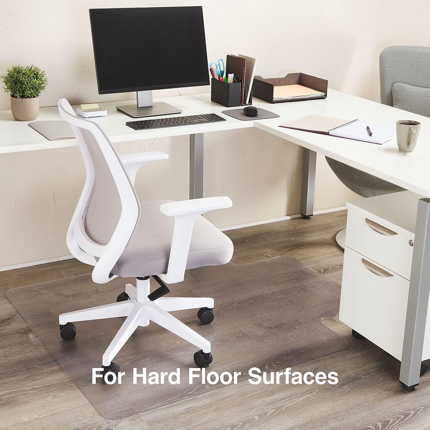 image:imageStaples Office Chair Mat Clear Floor Mats with Lip FlatPile Carpets Extended UnderDesk Coverage 355 x 475 Inch Smooth Glide45 x 53