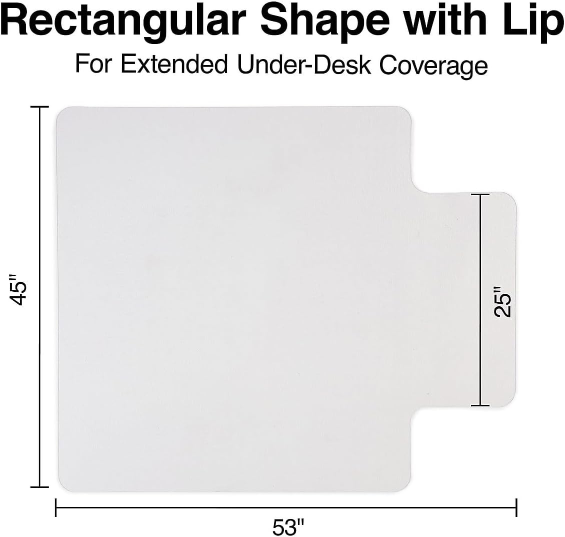 image:imageStaples Office Chair Mat Clear Floor Mats with Lip FlatPile Carpets Extended UnderDesk Coverage 355 x 475 Inch Smooth Glide45 x 53