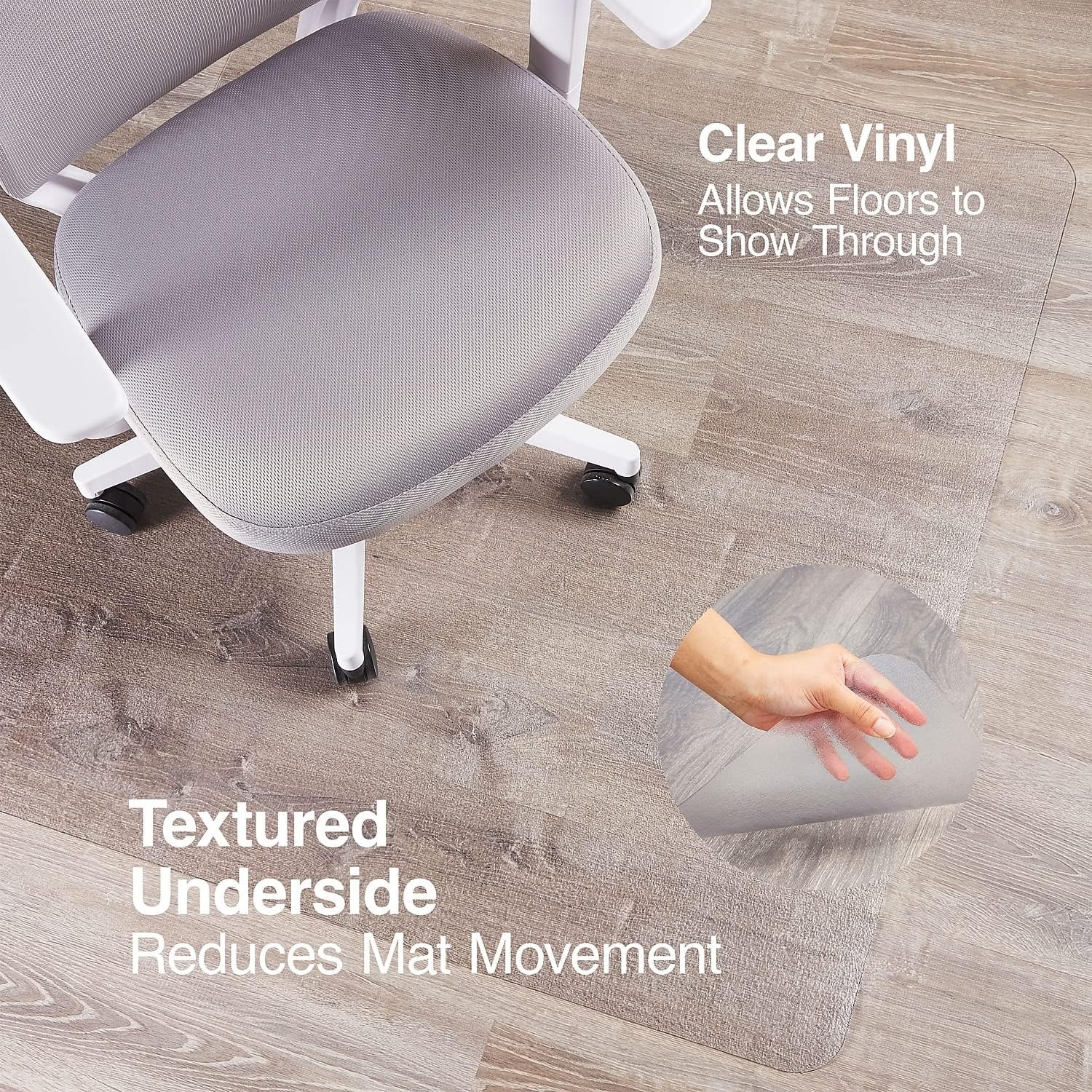 image:imageStaples Office Chair Mat Clear Floor Mats with Lip FlatPile Carpets Extended UnderDesk Coverage 355 x 475 Inch Smooth Glide45 x 53