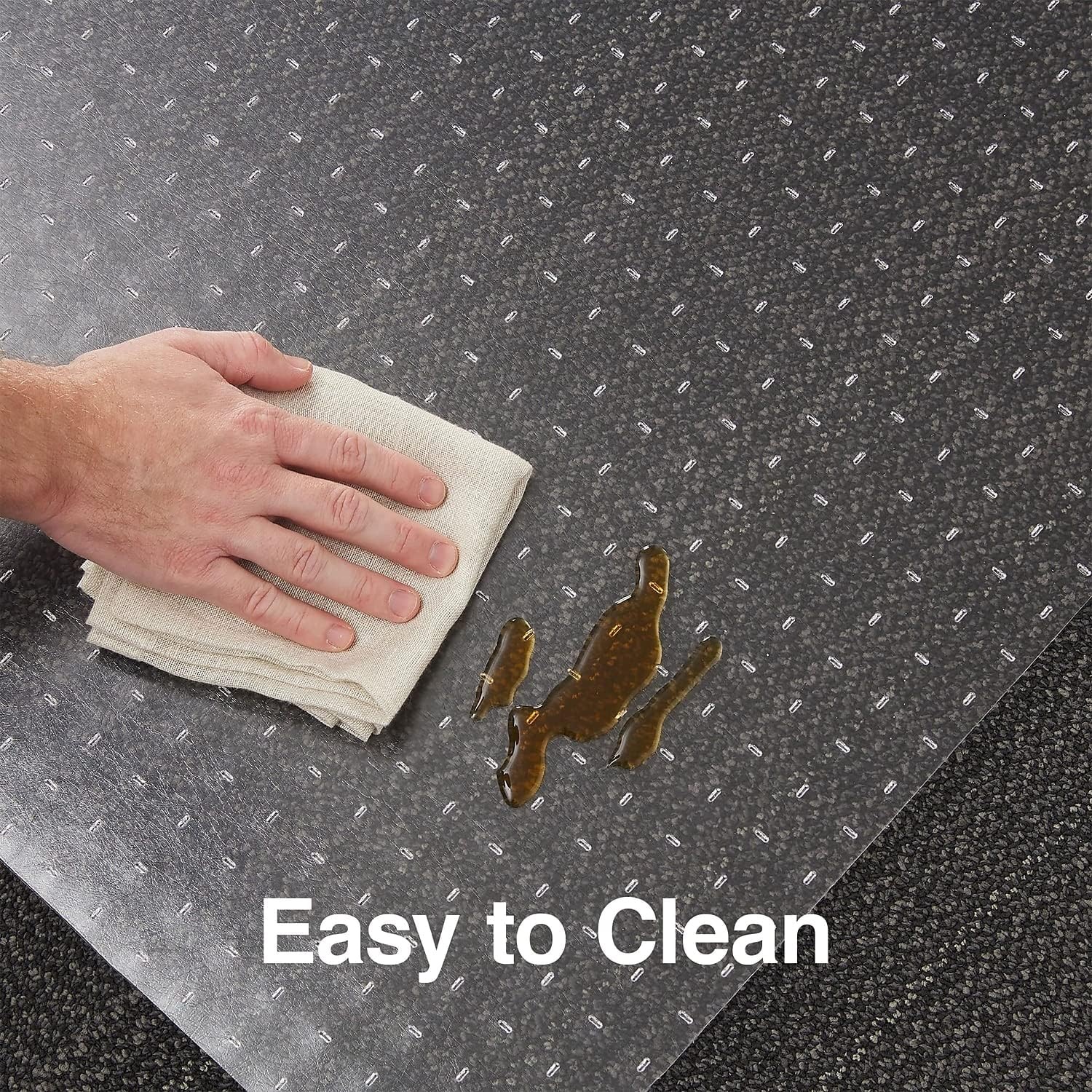 image:imageStaples Office Chair Mat Clear Floor Mats with Lip FlatPile Carpets Extended UnderDesk Coverage 355 x 475 Inch Smooth Glide45 x 53