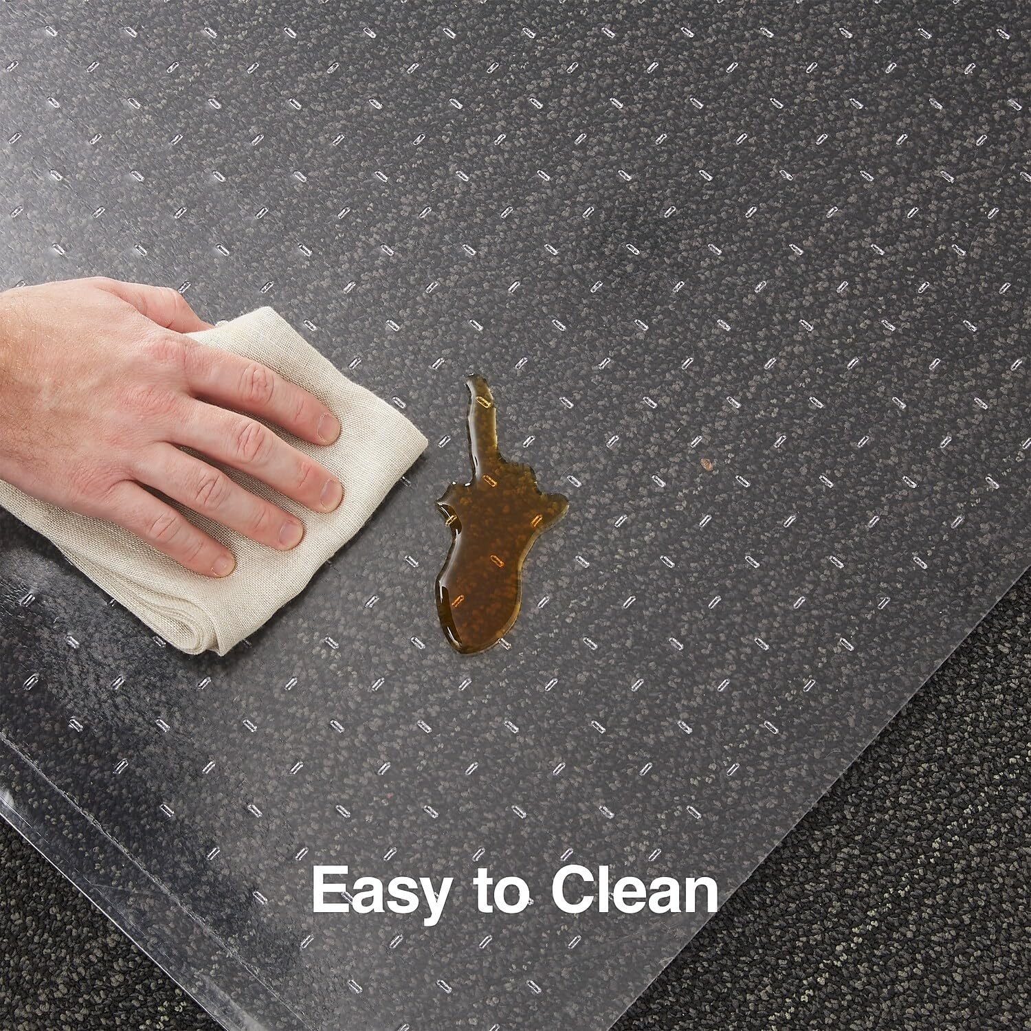 image:imageStaples Office Chair Mat Clear Floor Mats with Lip FlatPile Carpets Extended UnderDesk Coverage 355 x 475 Inch Smooth Glide45 x 53