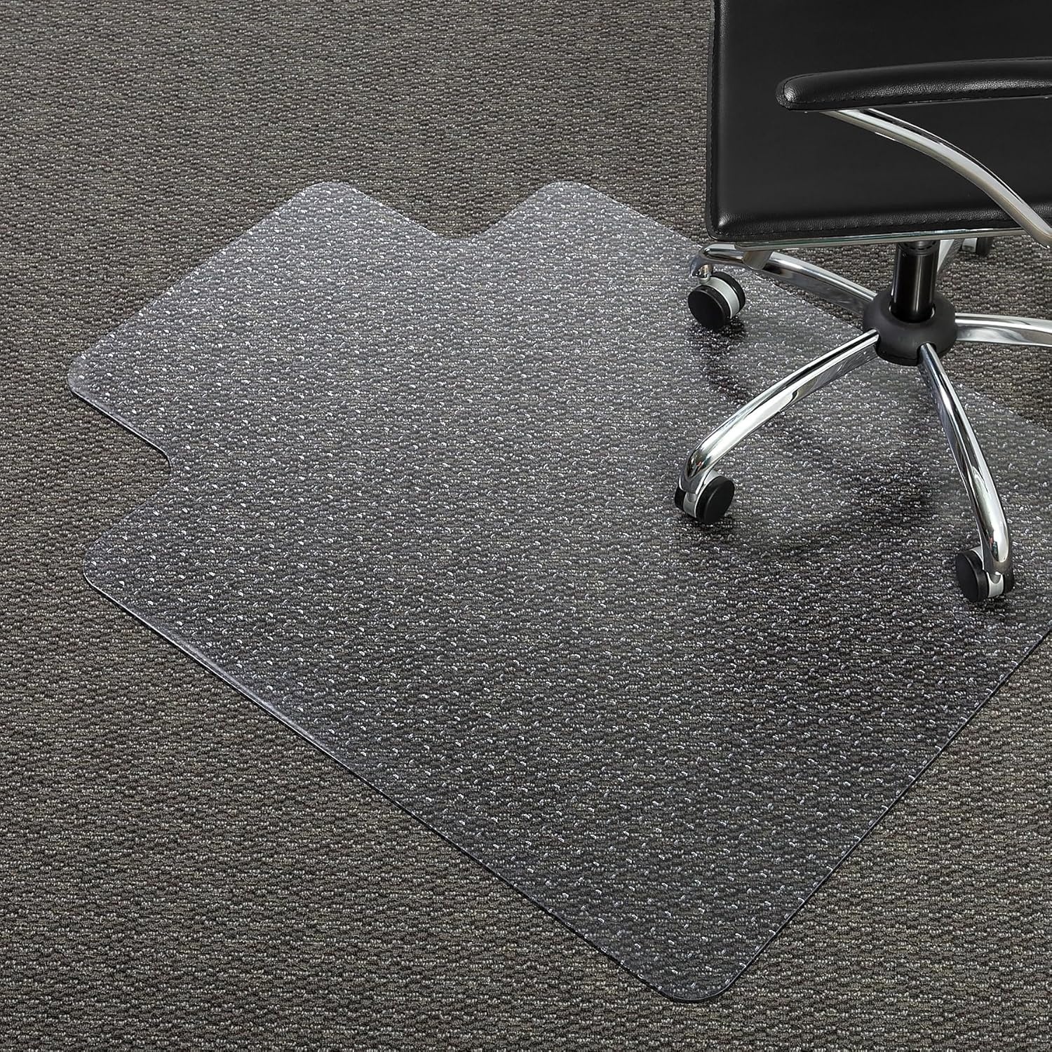 image:imageStaples Office Chair Mat Clear Floor Mats with Lip FlatPile Carpets Extended UnderDesk Coverage 355 x 475 Inch Smooth Glide45 x 53