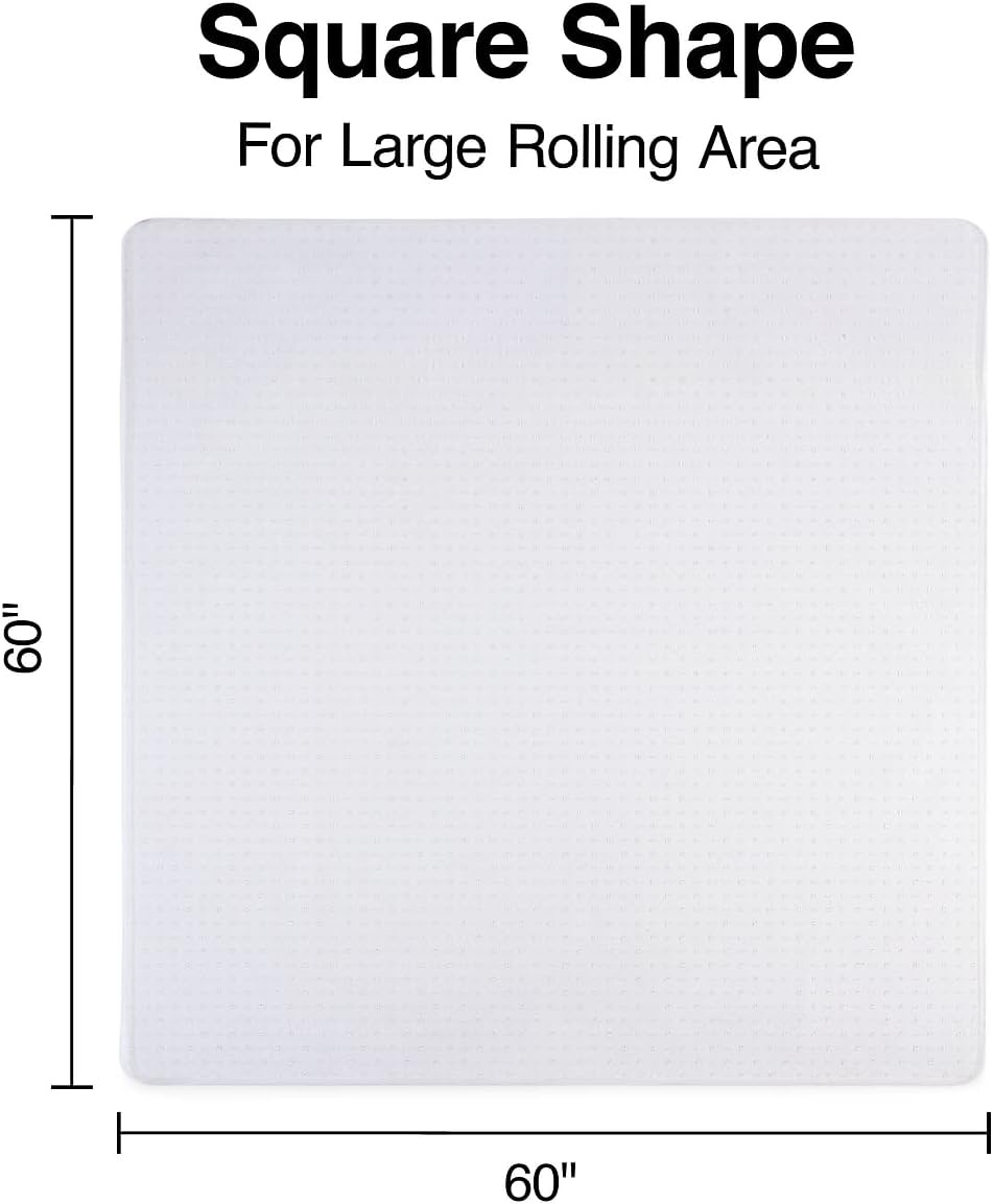 image:imageStaples Office Chair Mat for Carpeted Floors 2MM Computer Rolling Chair Mats Easy Glide for Chairs 55 24 48 36 72 Protects Floors Suitable for Home Desk Work Office Size 60 x 60
