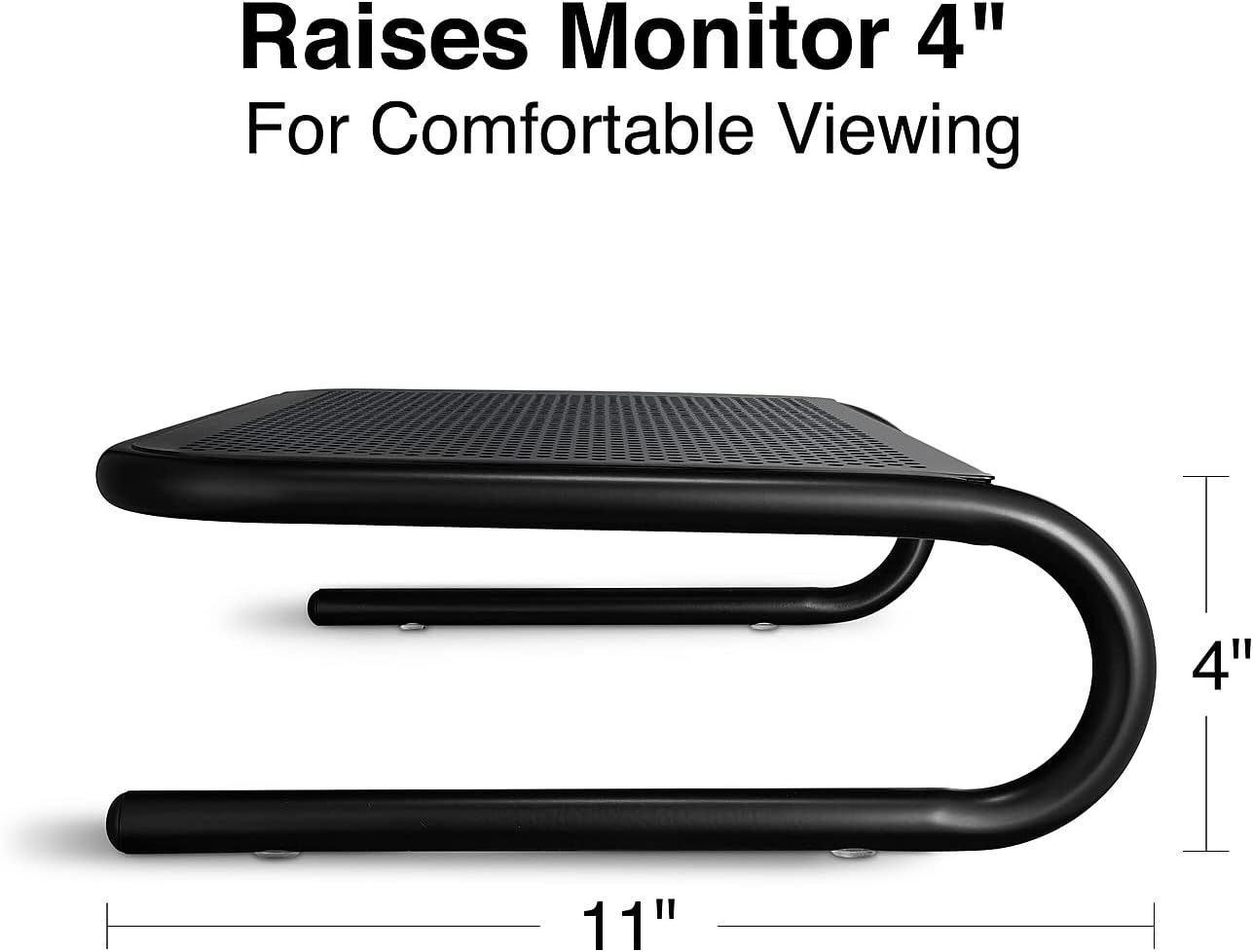 image:imageStaples Standard Steel Monitor Stand Desktop Riser for Monitors Laptops amp Office Workstations BlackUp to 27 Monitor