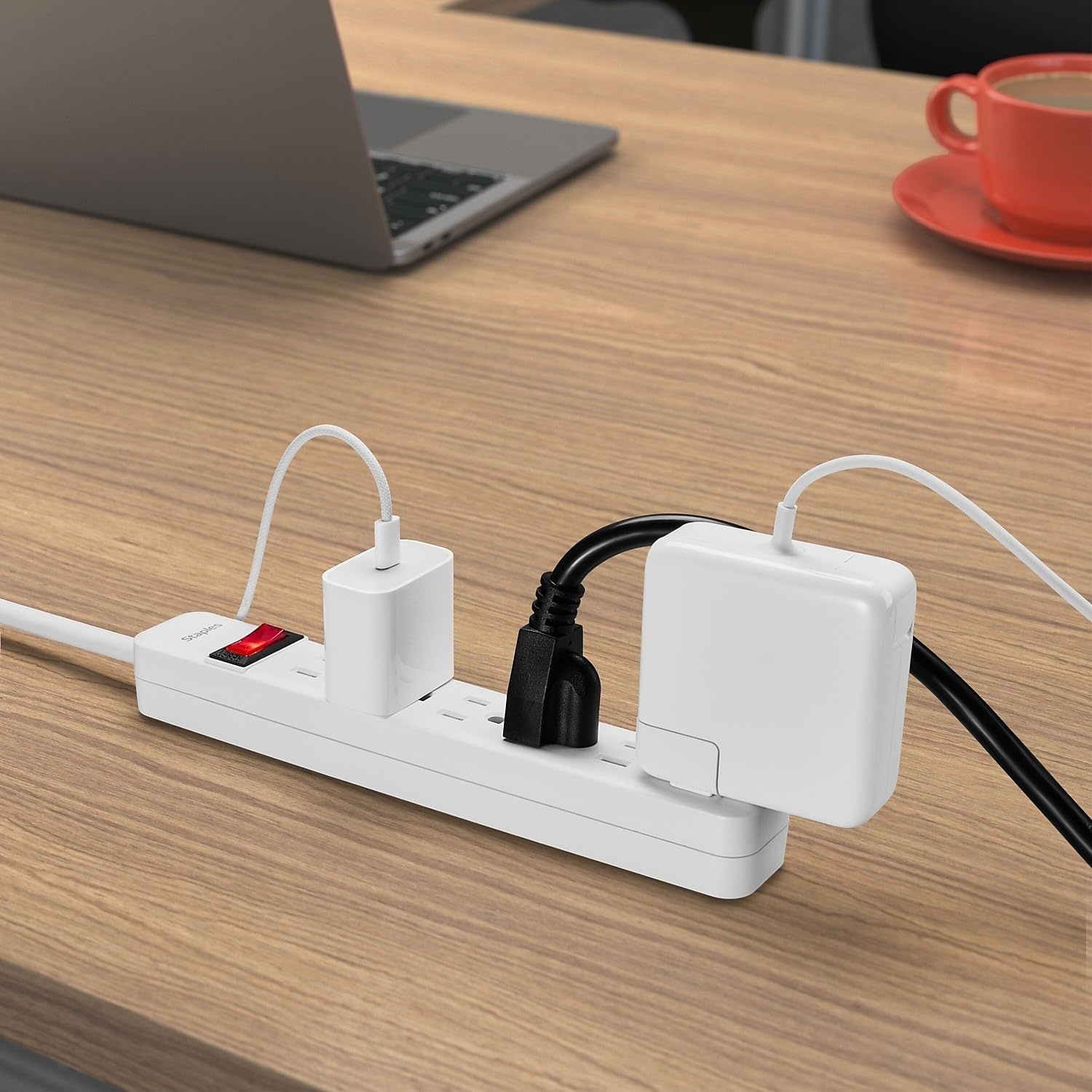 image:imageStaples TECH 6Outlet Power Strip 3 ft Extension Cord for Home Office amp Dorm Room Use White 3Pack1 Pack