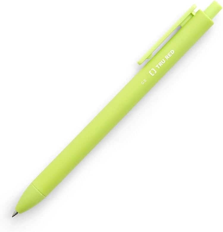 image:imageStaples TRU RED Retractable Gel Pens Medium Point 07mm Blue Ink 12 Pack QuickDry Pens for Smooth SmearFree WritingAssorted