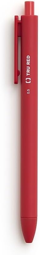 image:imageStaples TRU RED Retractable Gel Pens Medium Point 07mm Blue Ink 12 Pack QuickDry Pens for Smooth SmearFree WritingAssorted