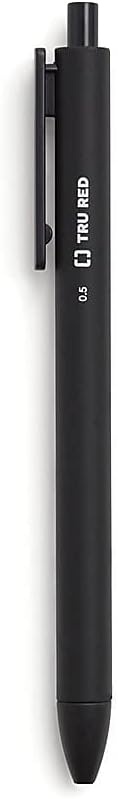 image:imageStaples TRU RED Retractable Gel Pens Medium Point 07mm Blue Ink 12 Pack QuickDry Pens for Smooth SmearFree WritingBlack