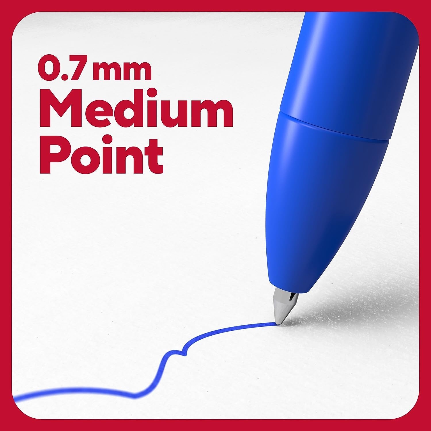 image:imageStaples TRU RED Retractable Gel Pens Medium Point 07mm Blue Ink 12 Pack QuickDry Pens for Smooth SmearFree WritingBlue
