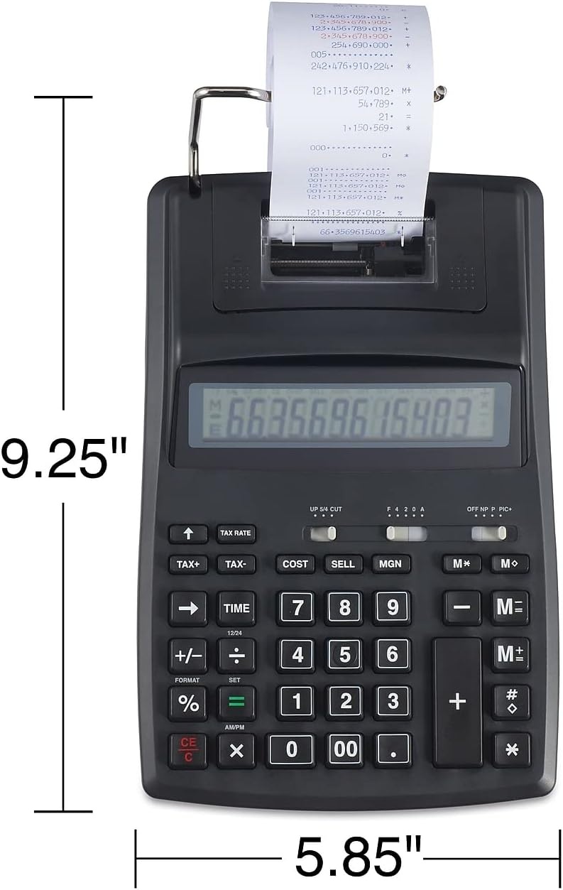 image:imageTRU RED 12Digit Desktop Printing Calculator Black Paper Tape Printing Large Display Office Accounting amp Business Use