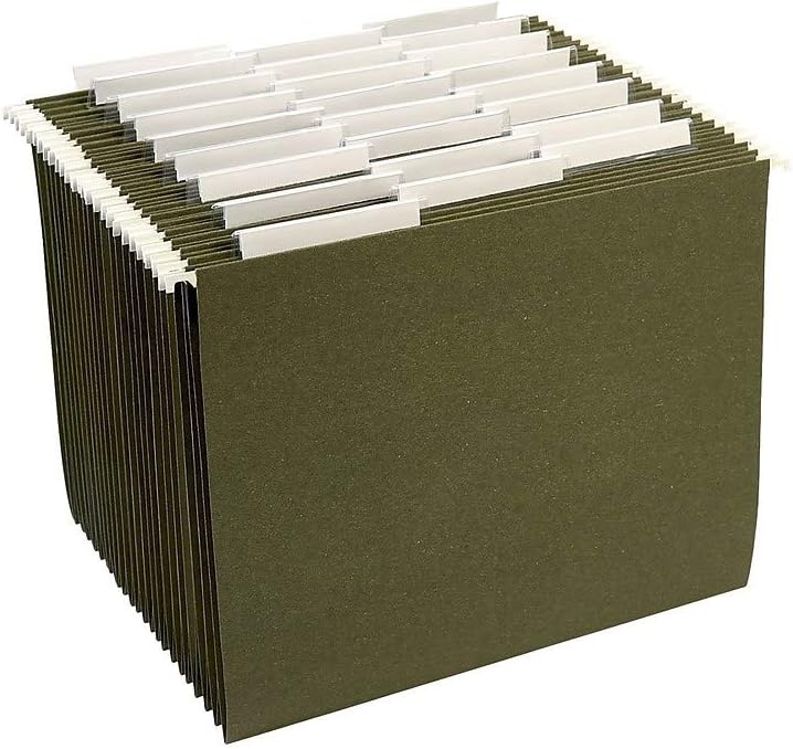 image:imageTRU RED Hanging File Folders Letter Size 5Tab Standard Green HeavyDuty Construction 250Box3Tab