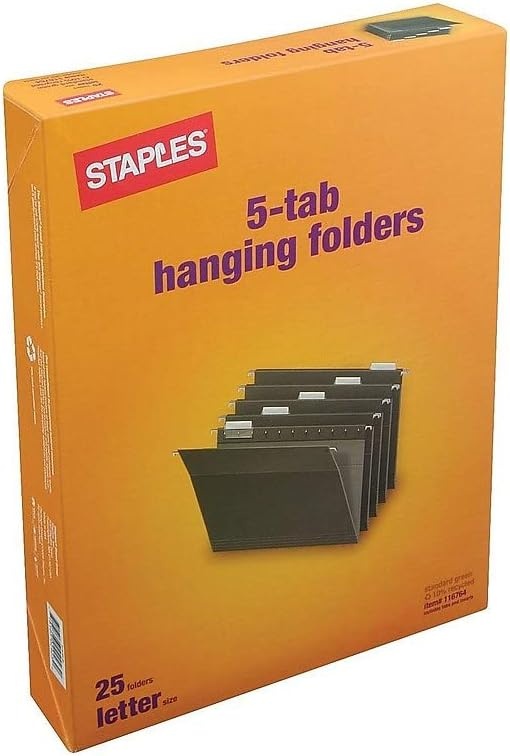 image:imageTRU RED Hanging File Folders Letter Size 5Tab Standard Green HeavyDuty Construction 250Box5Tab