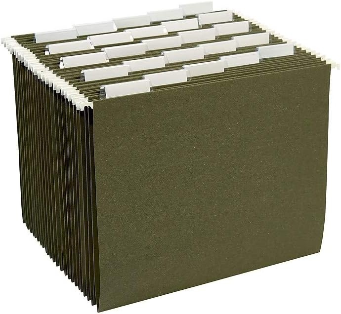 image:imageTRU RED Hanging File Folders Letter Size 5Tab Standard Green HeavyDuty Construction 250Box5Tab