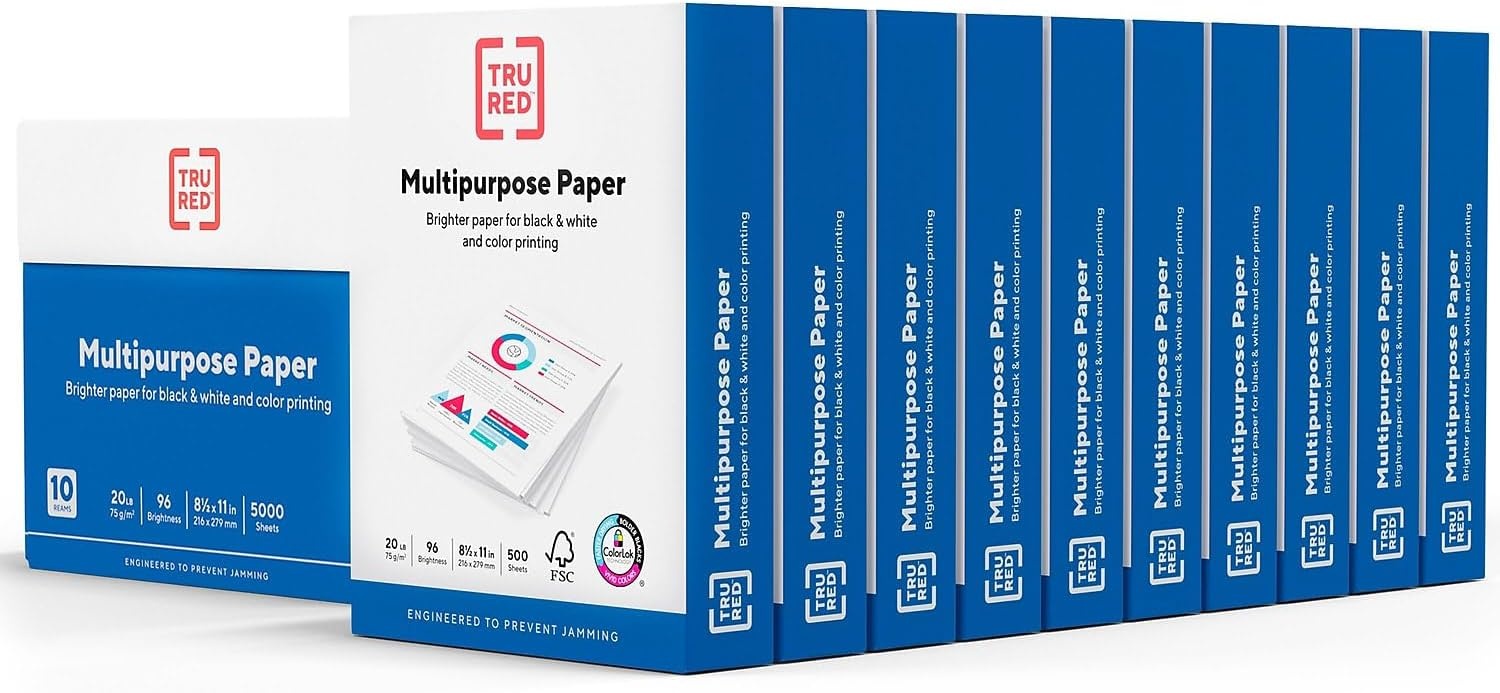 image:imageTRU RED Printer Paper 85 x 11 inch 20 lbs For Office School amp Home85 x 11