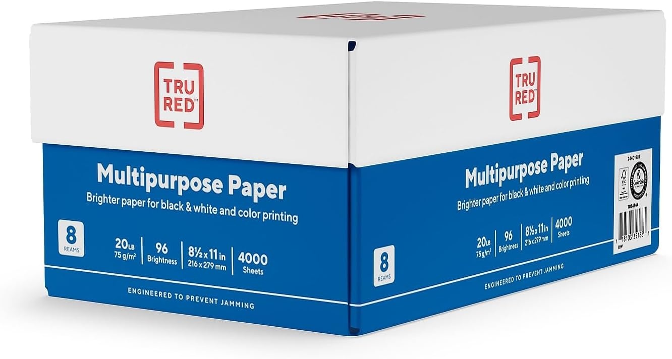 image:imageTRU RED Printer Paper 85 x 11 inch 20 lbs For Office School amp Home85 x 11