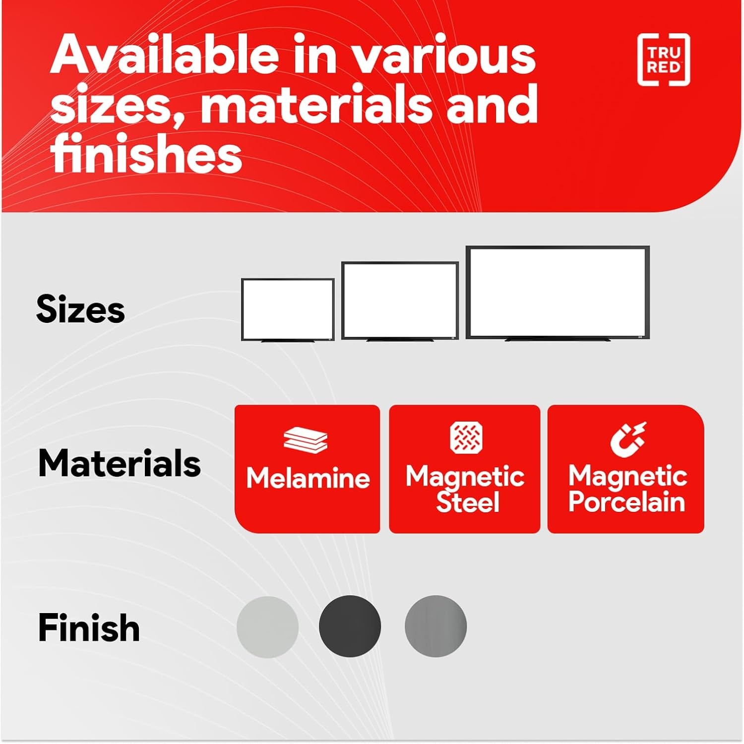 image:imageTRU RED Steel Magnetic Whiteboard Dry Erase Board for Wall White Board with Satin Frame 2 ft x 15 ftBlack