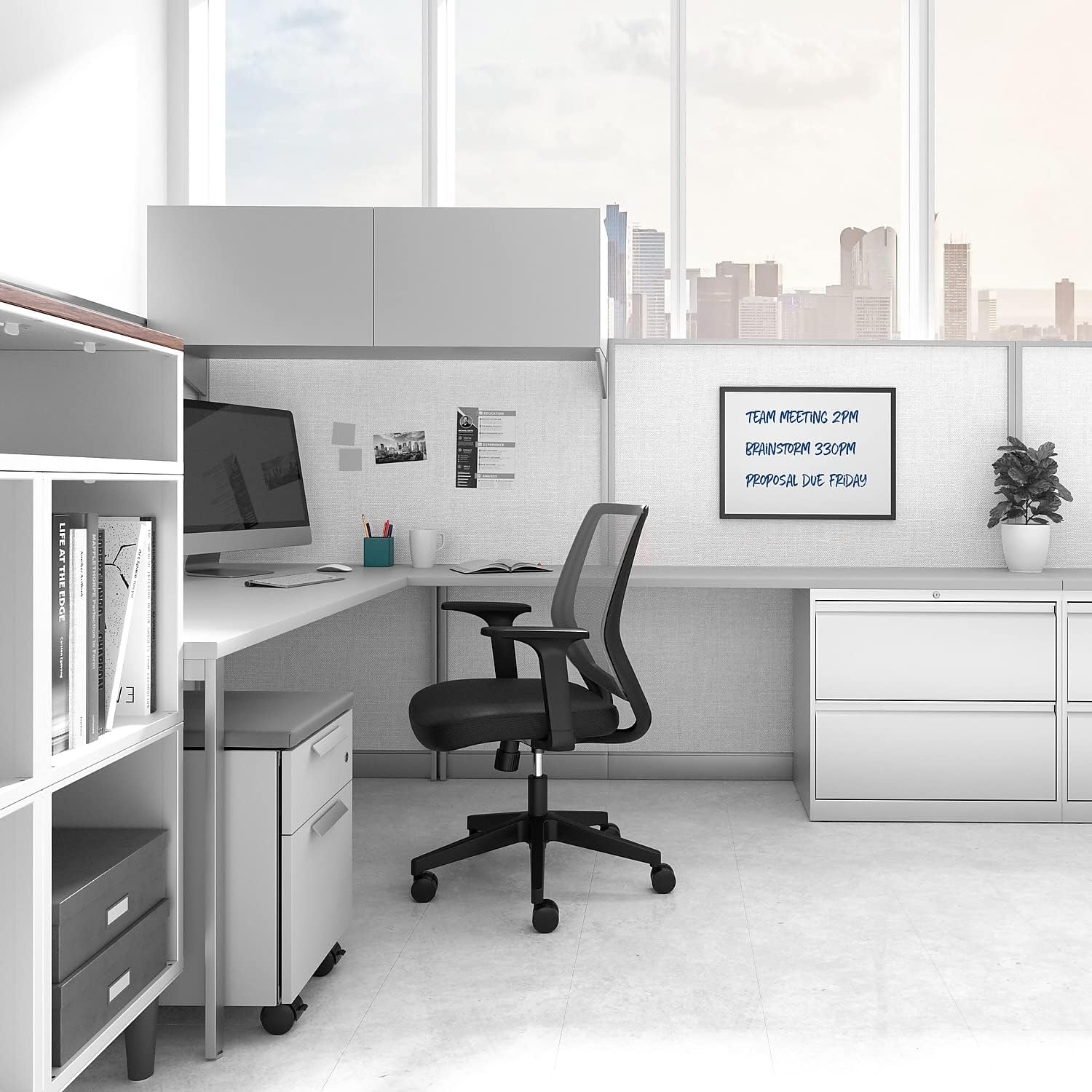 image:imageTRU RED Steel Magnetic Whiteboard Dry Erase Board for Wall White Board with Satin Frame 2 ft x 15 ftBlack
