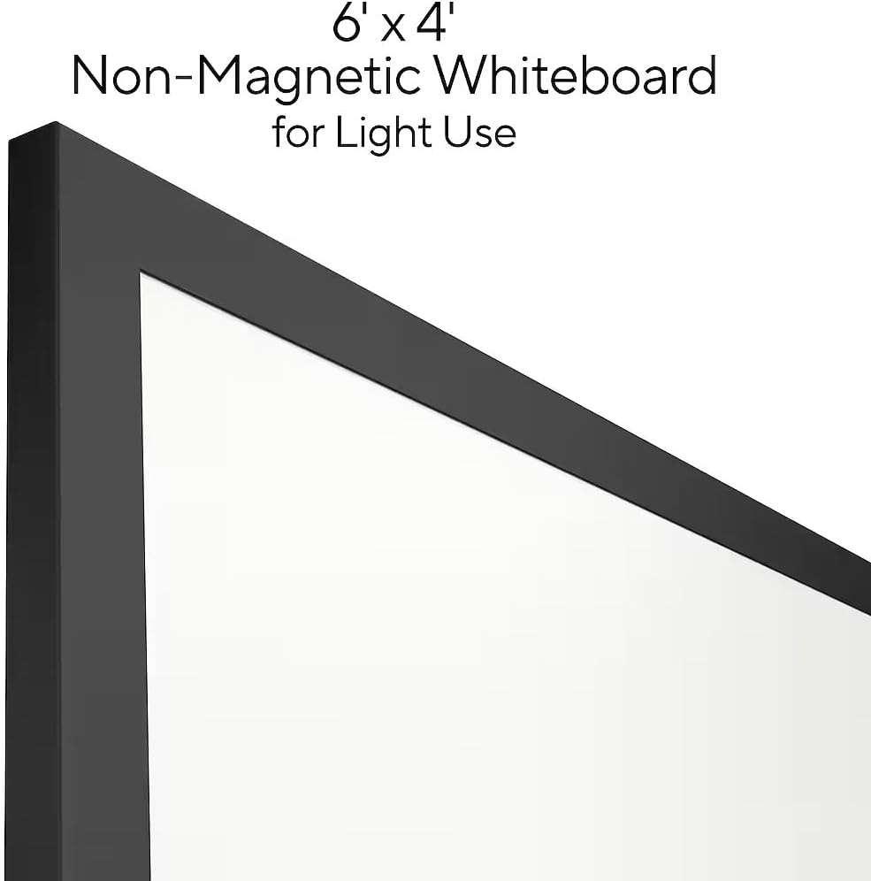 image:imageTRU RED Steel Magnetic Whiteboard Dry Erase Board for Wall White Board with Satin Frame 2 ft x 15 ftBlack