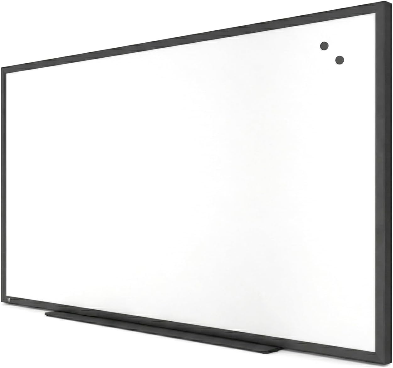 image:imageTRU RED Steel Magnetic Whiteboard Dry Erase Board for Wall White Board with Satin Frame 2 ft x 15 ftBlack