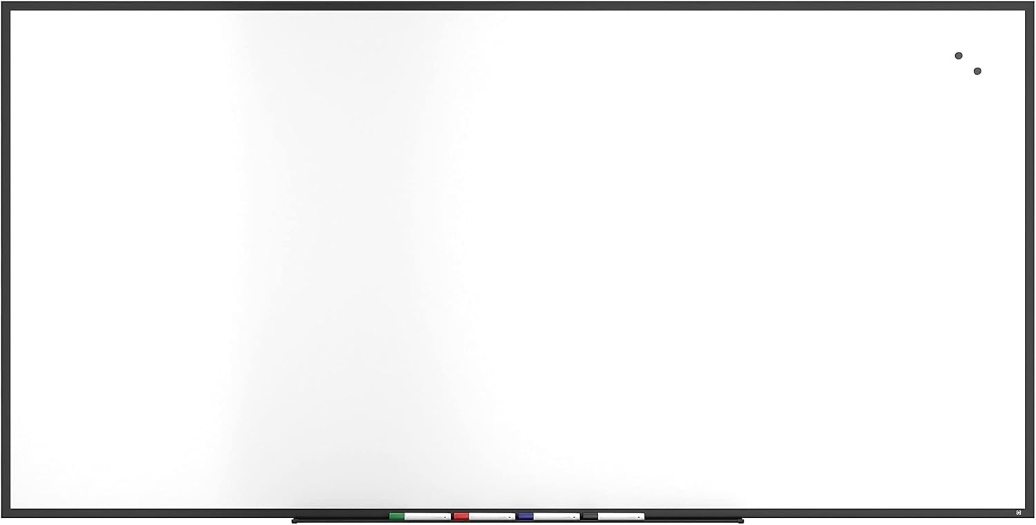 image:imageTRU RED Steel Magnetic Whiteboard Dry Erase Board for Wall White Board with Satin Frame 2 ft x 15 ftBlack