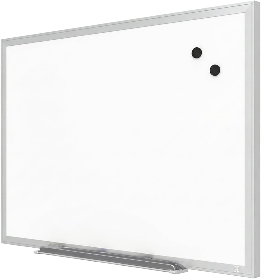 image:imageTRU RED Steel Magnetic Whiteboard Dry Erase Board for Wall White Board with Satin Frame 2 ft x 15 ftGray