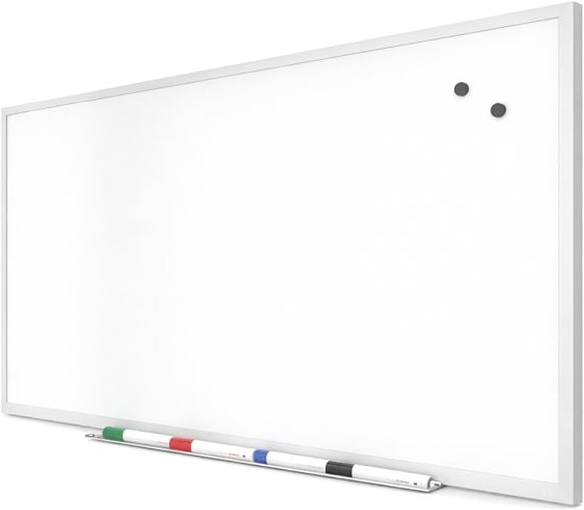 image:imageTRU RED Steel Magnetic Whiteboard Dry Erase Board for Wall White Board with Satin Frame 2 ft x 15 ftGray