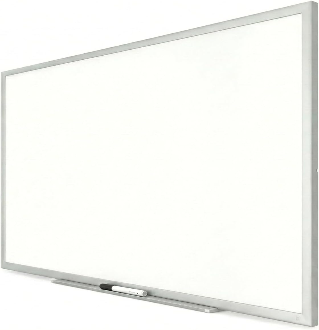 image:imageTRU RED Steel Magnetic Whiteboard Dry Erase Board for Wall White Board with Satin Frame 2 ft x 15 ftGray