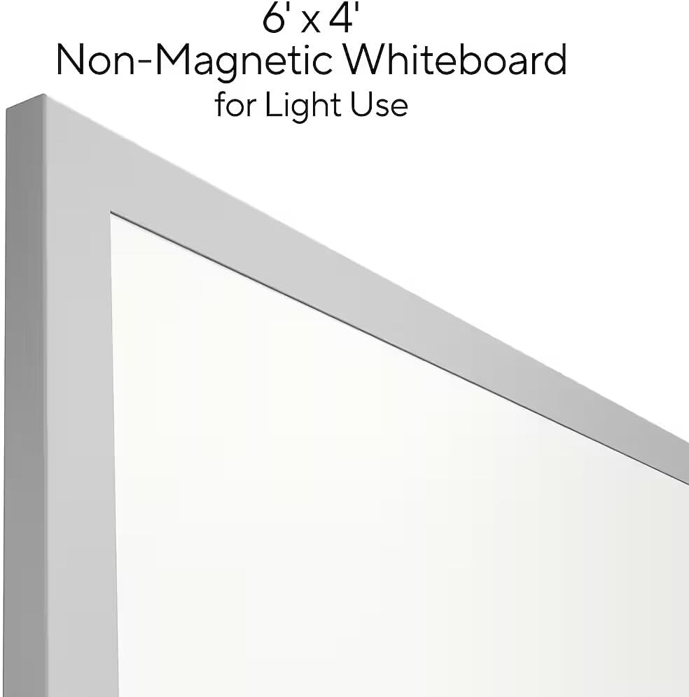 image:imageTRU RED Steel Magnetic Whiteboard Dry Erase Board for Wall White Board with Satin Frame 2 ft x 15 ftGray