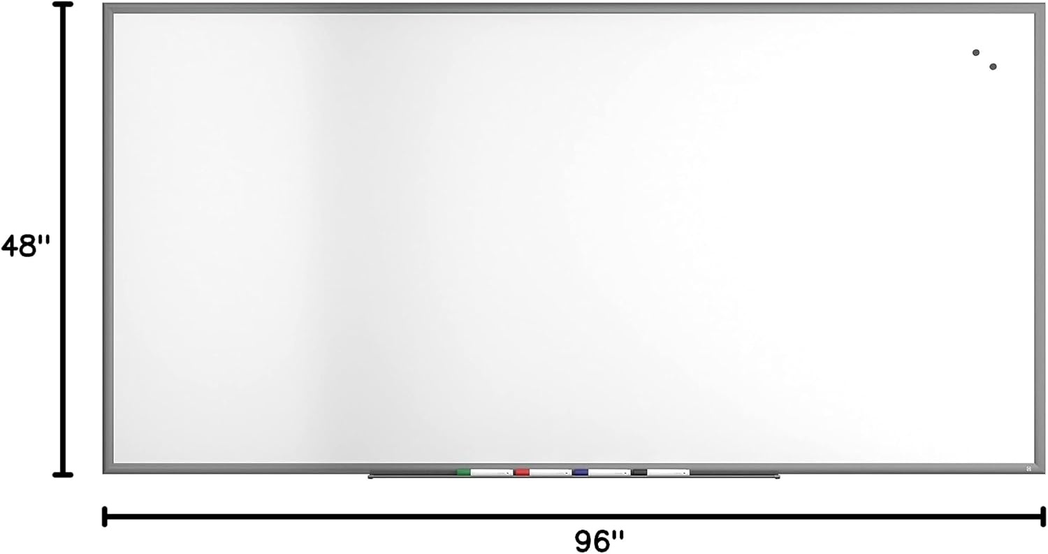 image:imageTRU RED Steel Magnetic Whiteboard Dry Erase Board for Wall White Board with Satin Frame 2 ft x 15 ftGunmetal
