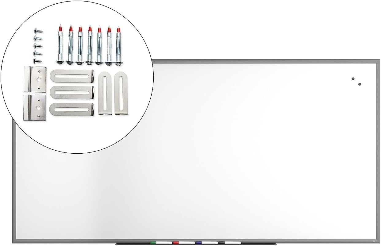 image:imageTRU RED Steel Magnetic Whiteboard Dry Erase Board for Wall White Board with Satin Frame 2 ft x 15 ftGunmetal