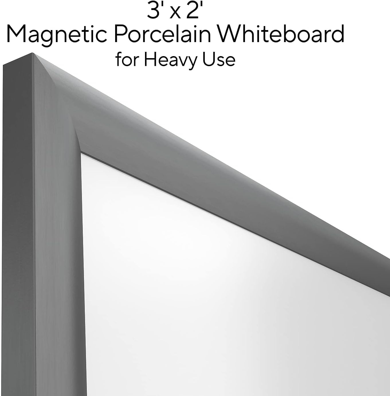 image:imageTRU RED Steel Magnetic Whiteboard Dry Erase Board for Wall White Board with Satin Frame 2 ft x 15 ftGunmetal