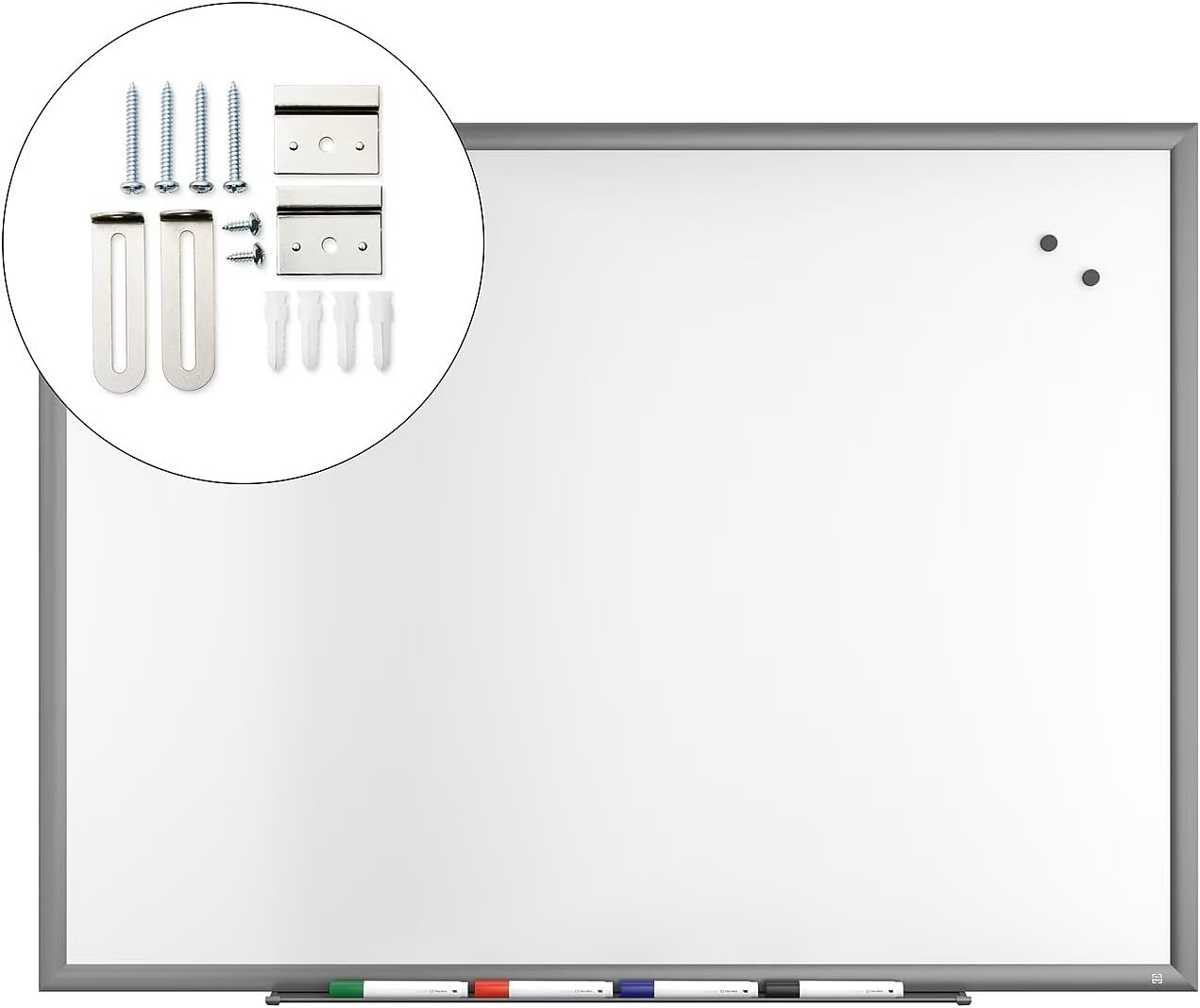 image:imageTRU RED Steel Magnetic Whiteboard Dry Erase Board for Wall White Board with Satin Frame 2 ft x 15 ftGunmetal