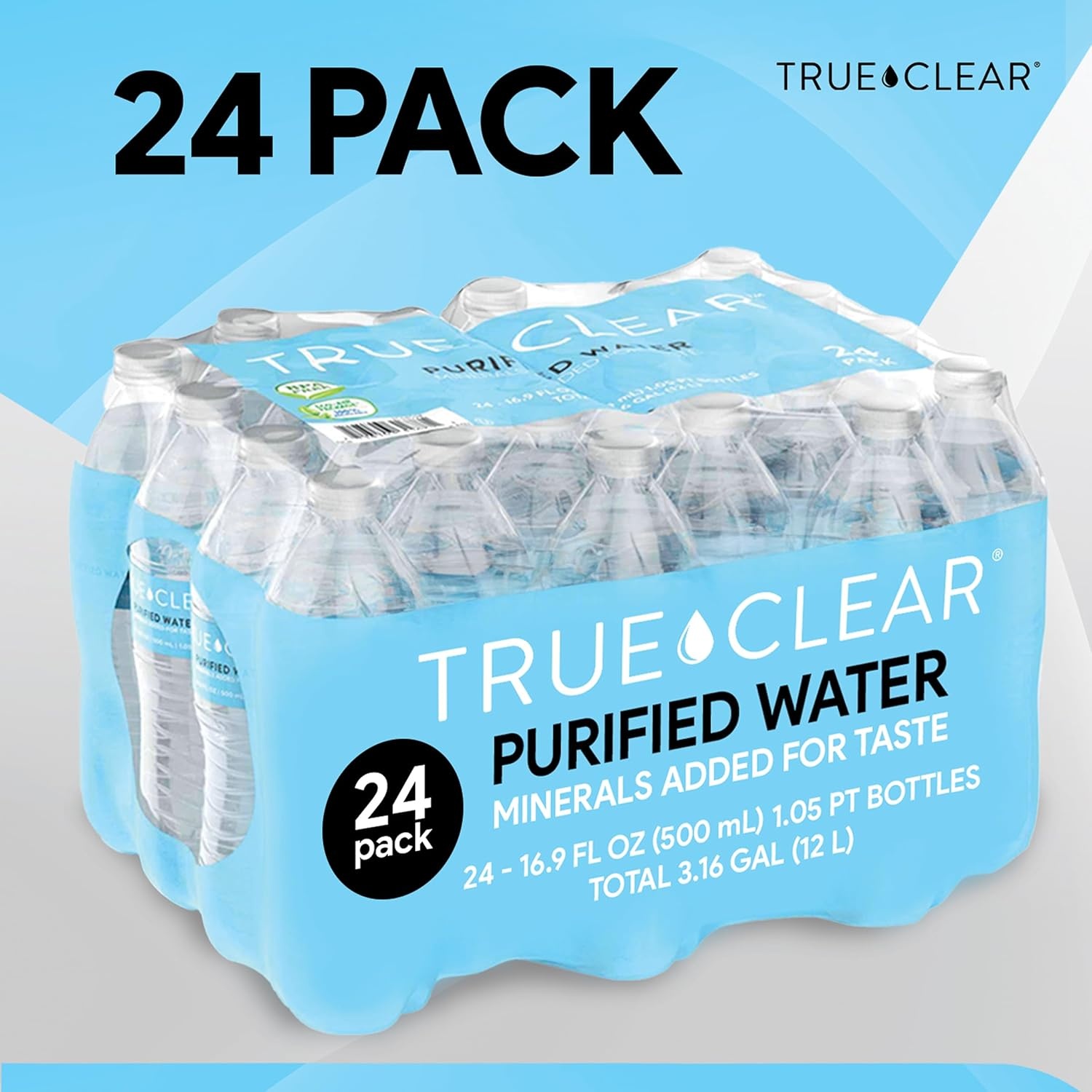 image:imageTrue Clear Purified Drinking Water 169 fl oz Bottles 24Pack BPAFree Recyclable Perfect for Lunches169 Fl Oz Pack of 24