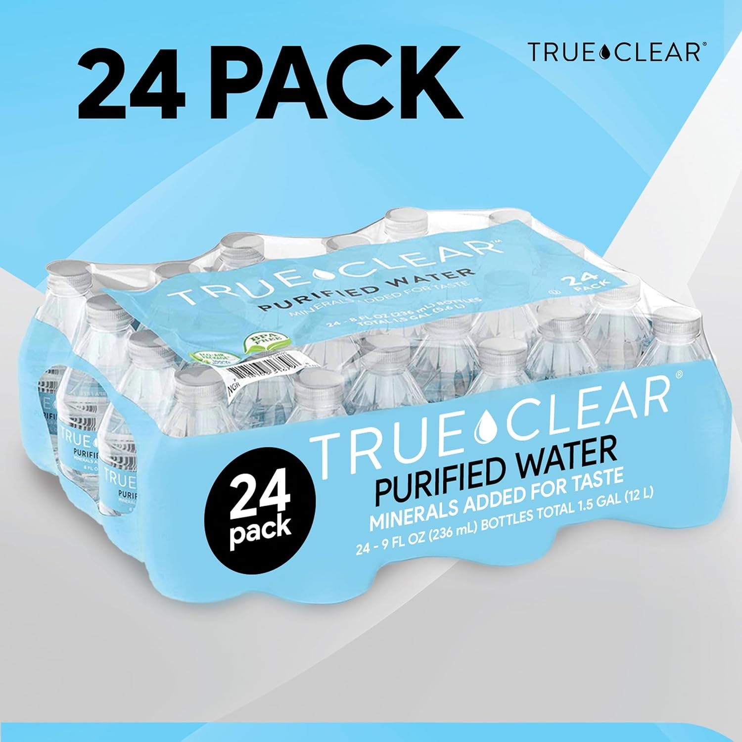 image:imageTrue Clear Purified Drinking Water 169 fl oz Bottles 24Pack BPAFree Recyclable Perfect for Lunches8 Fl Oz Pack of 24