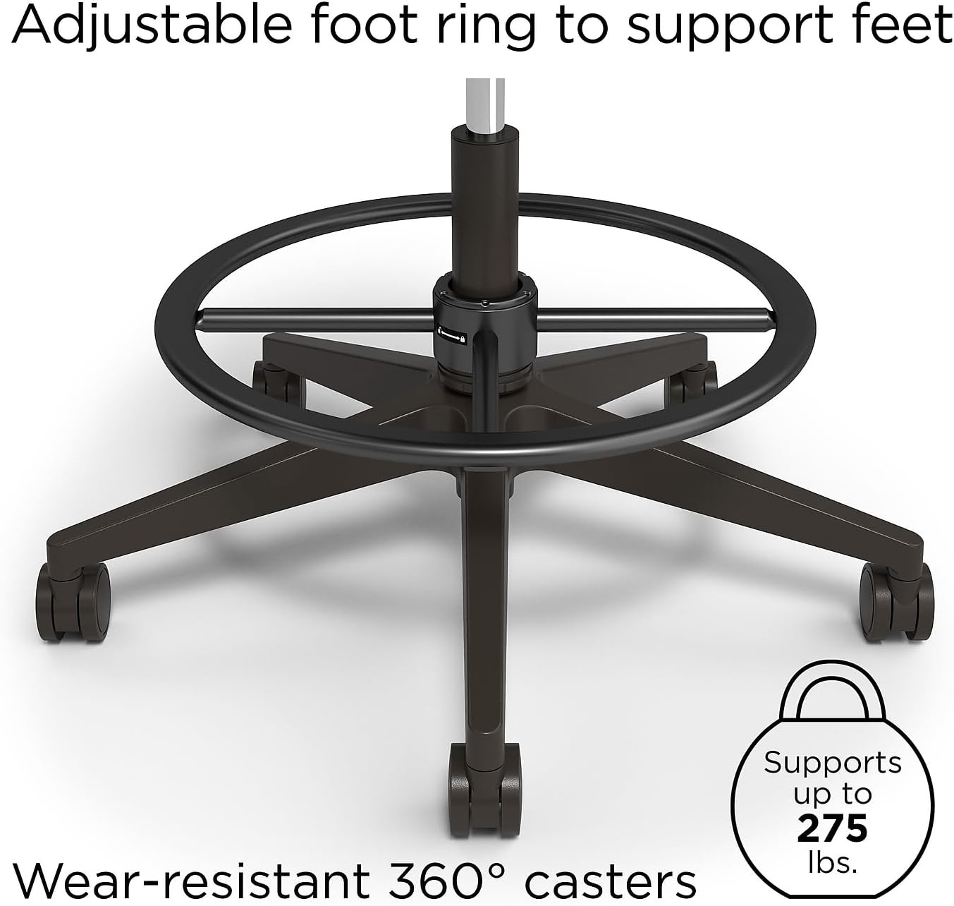 image:imageWorkplace 20 Drafting Stool Mesh Ergonomic Lumbar Support Adjustable Height BlackFabric