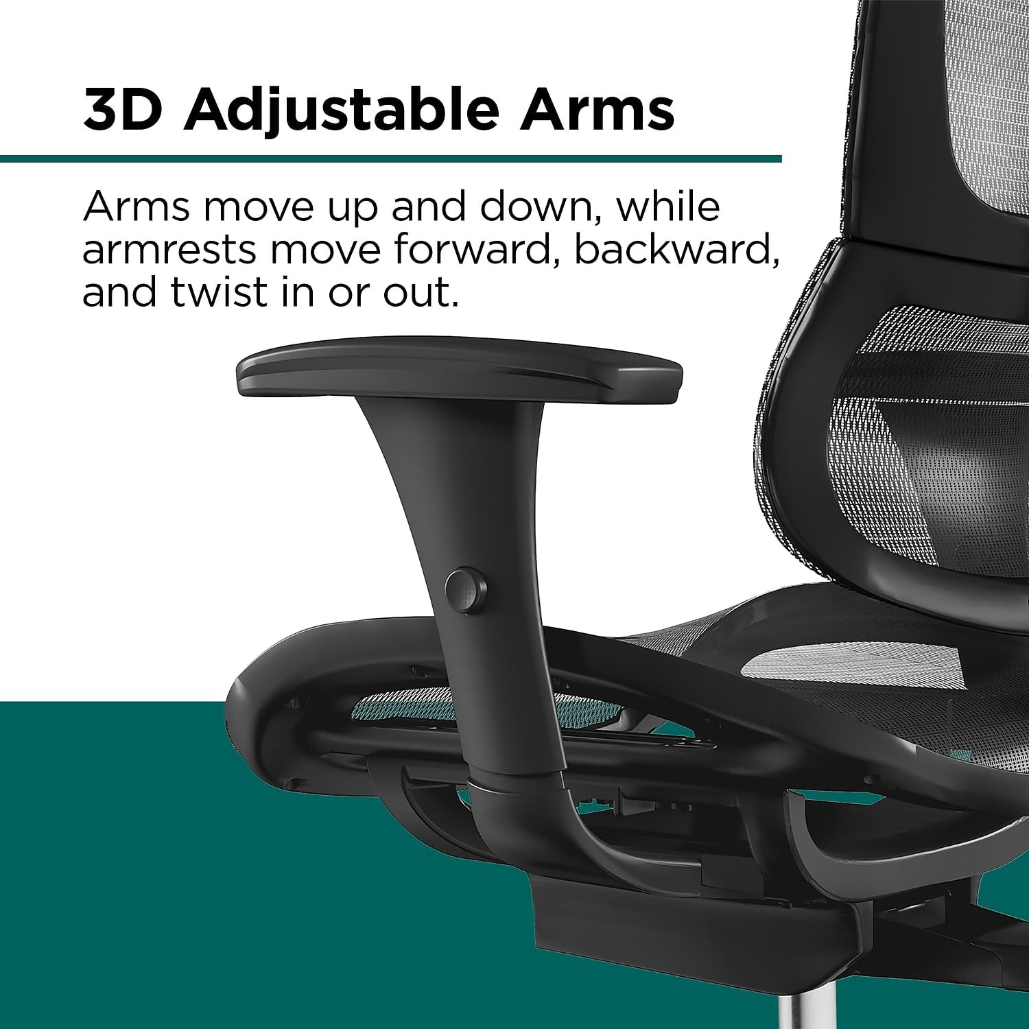 image:imageWorkplace 20 Ergonomic Task Chair Mesh Ergonomic Lumbar Support Adjustable Height Black