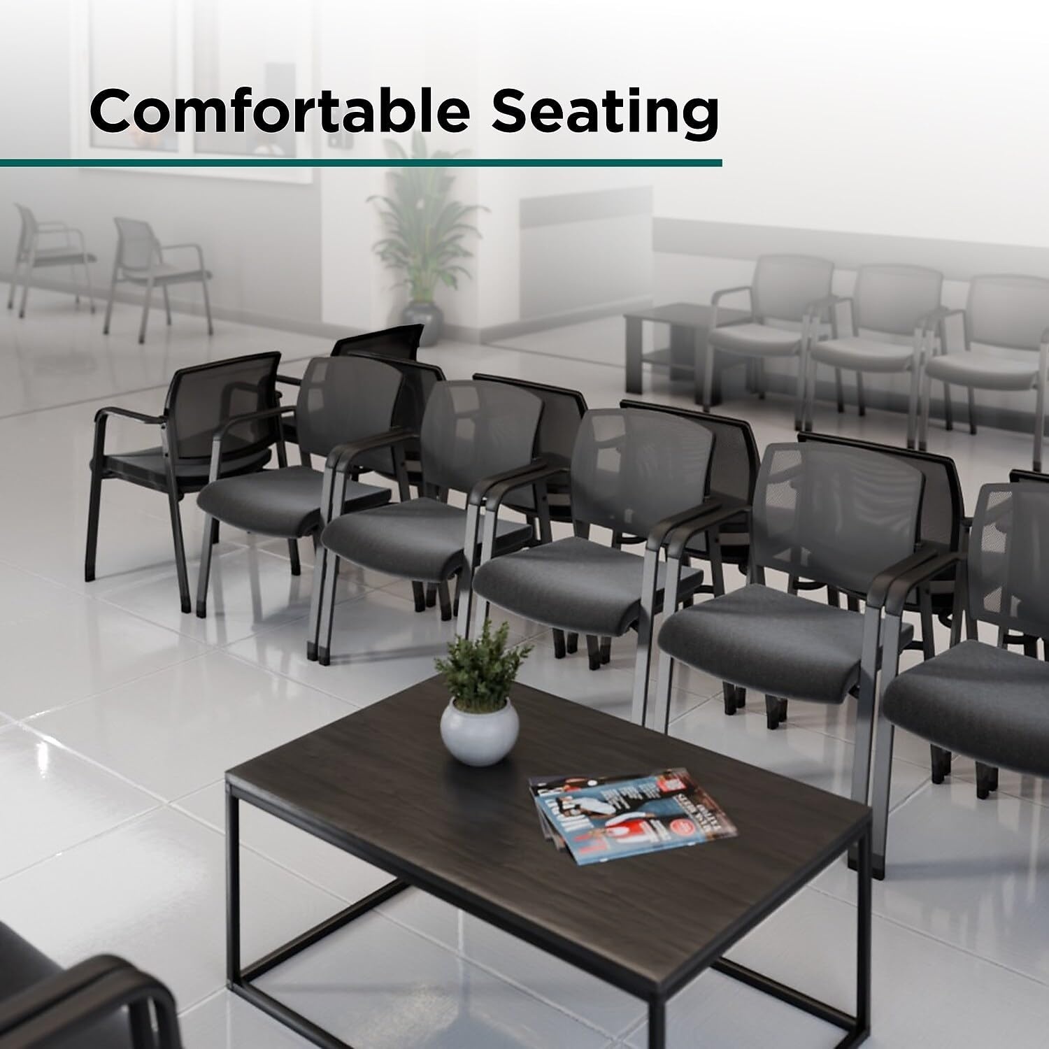 image:imageWorkplace 20 Guest amp Reception Chair Mesh Stackable BlackFabric
