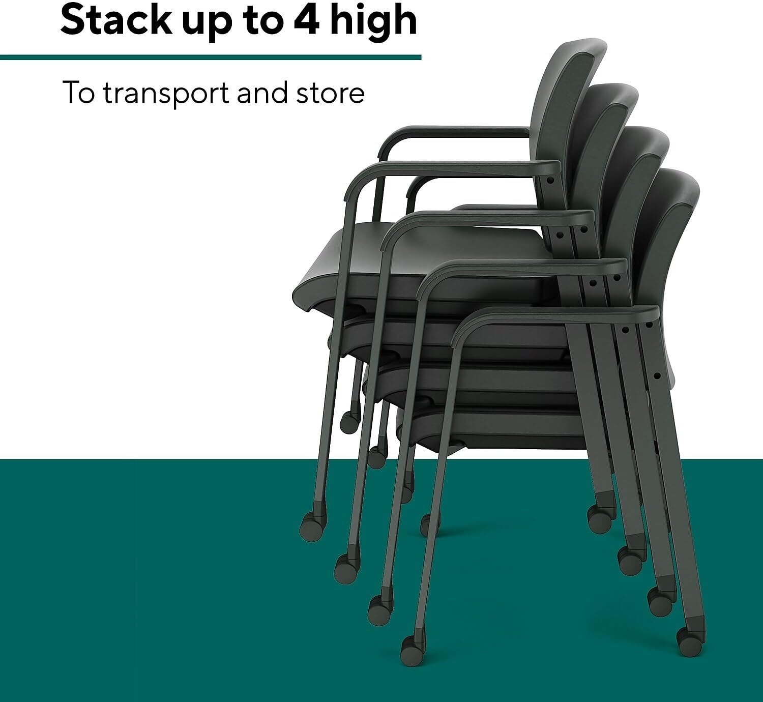 image:imageWorkplace 20 Guest amp Reception Chair Mesh Stackable BlackPoly