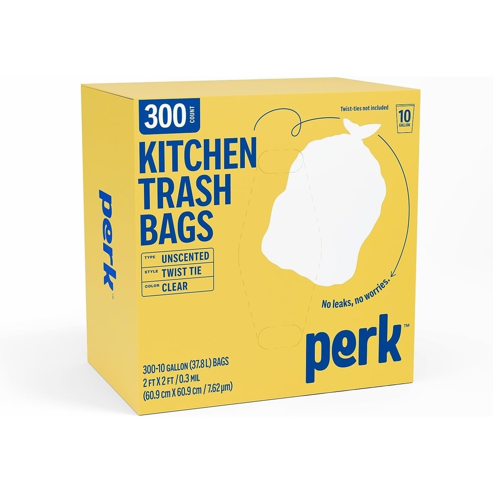 image:imagePERK Black 45 Gallon Trash Bag Low Density 11 Mil10 Gallon