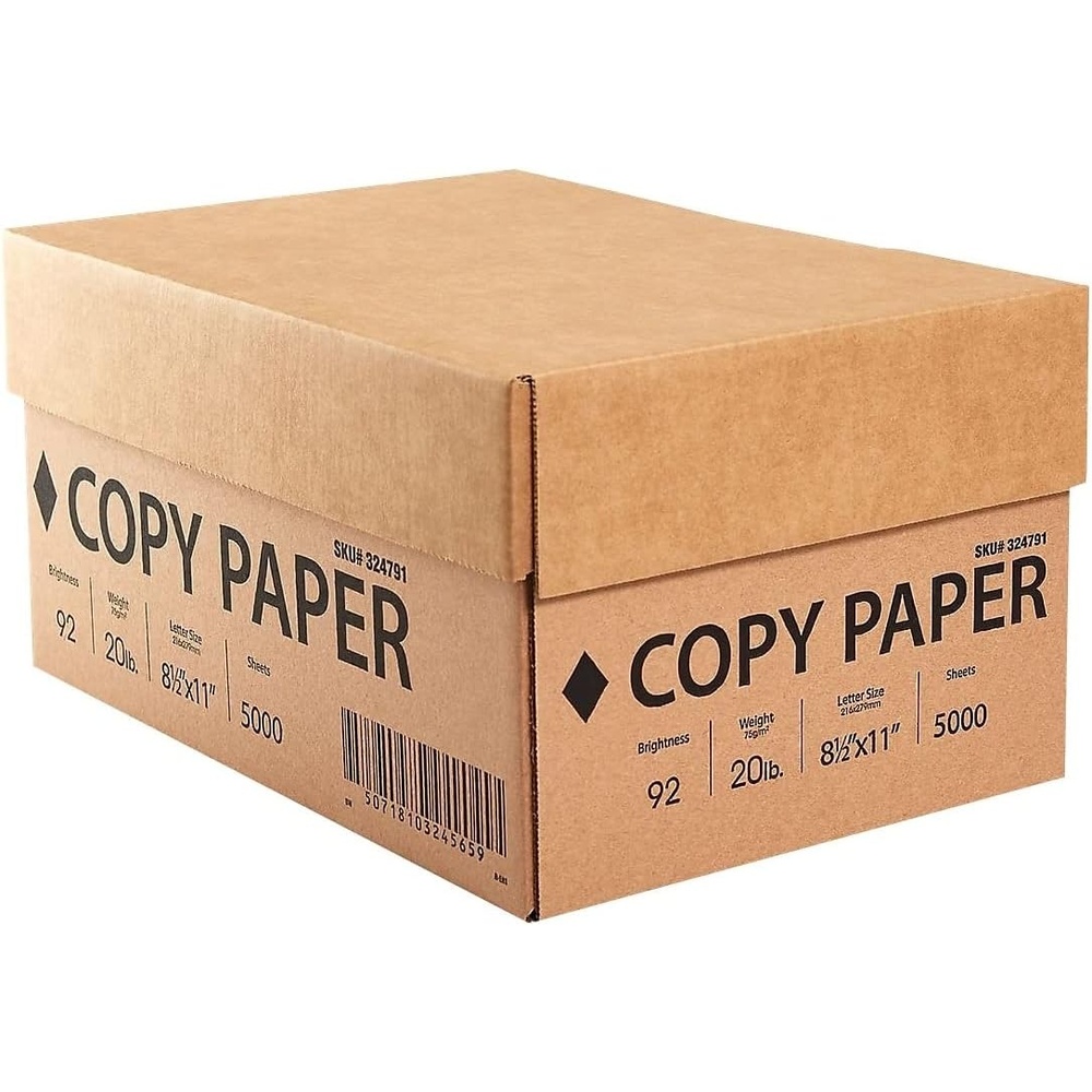 image:imagePrinter Paper 85 x 11 Inch 20 lb 92 Bright White Sheets 10 Ream Carton10 Reams