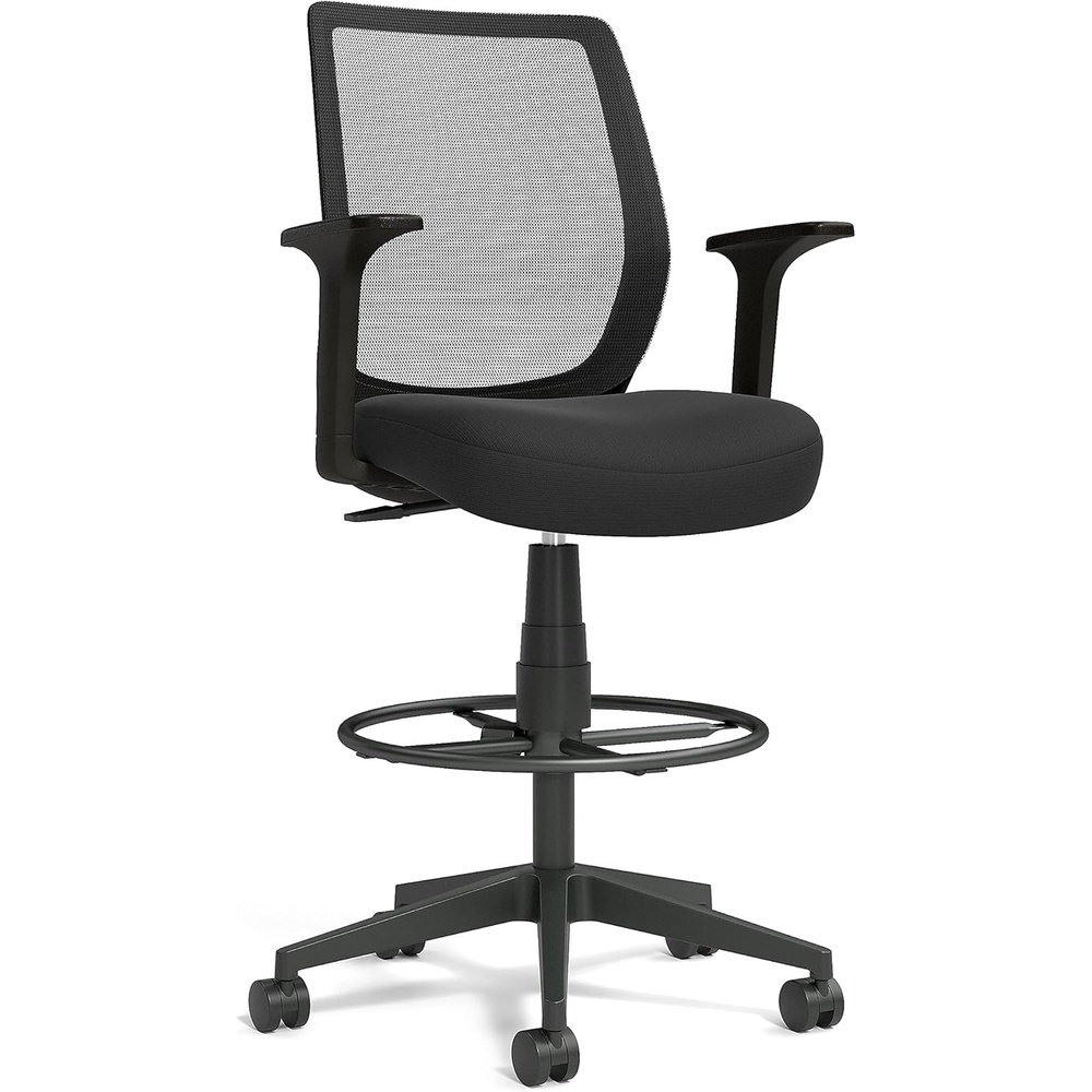 image:imageSTAPLES Drafting Stool Fabric Footrest BlackMesh
