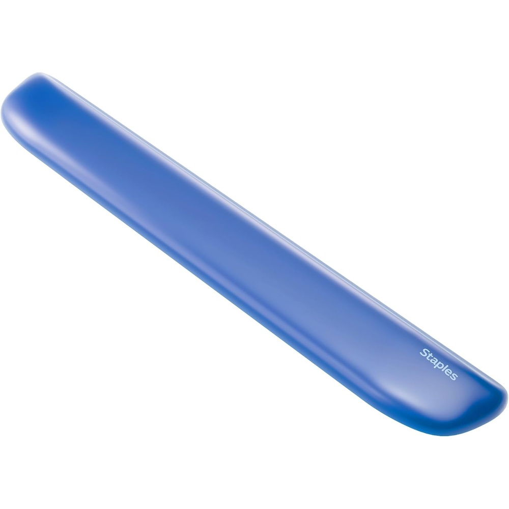 image:imageSTAPLES Gel Keyboard Wrist Rest Ergonomic NonSlip Wrist Support Cushion for Comfortable Typing Durable GelFilled Design Blue CrystalBlue