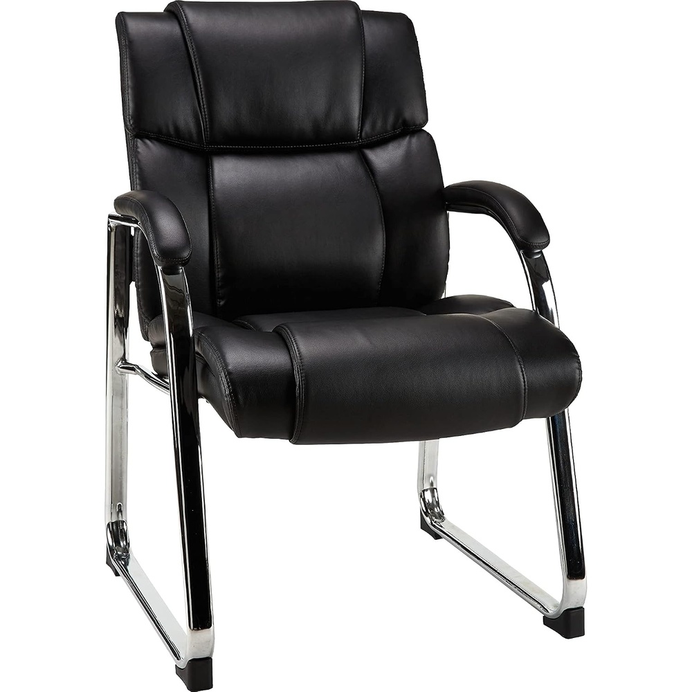 image:imageSTAPLES Guest amp Reception Chair Faux Leather Black 2Pack