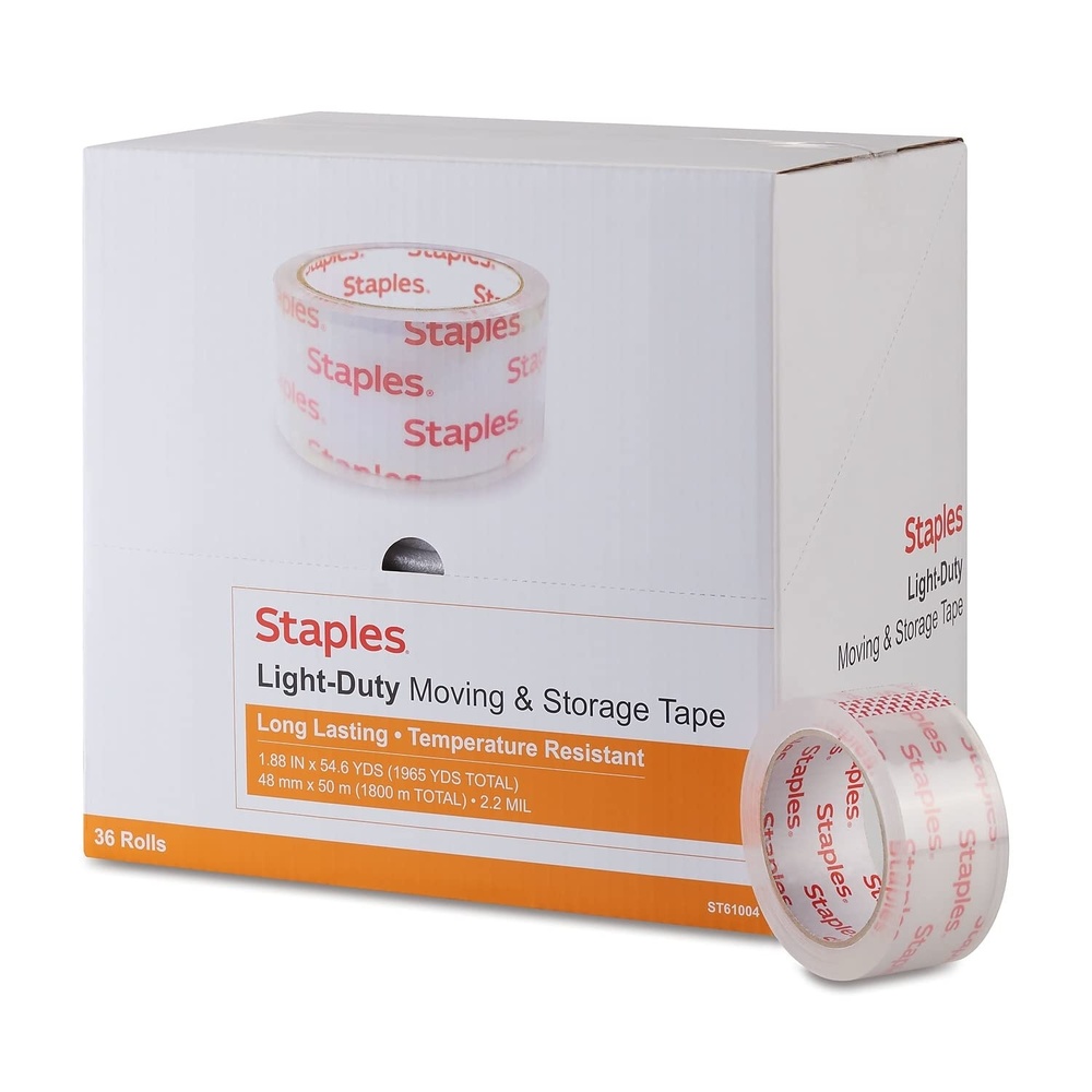 image:imageSTAPLES Lightweight Moving amp Storage Tape 188 x 546 Yards Clear 72Carton ST6100452203VS