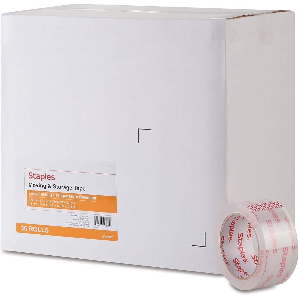 image:imageSTAPLES Moving amp Storage Packing Tape 188 x 546 Yards Clear 36 Rolls36 Pack