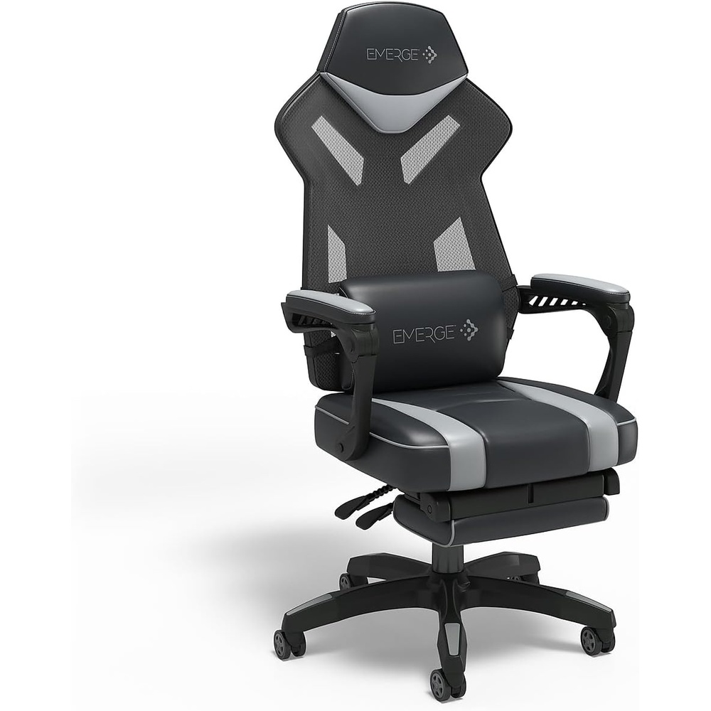 image:imageStaples Emerge Vomax Gaming Chair Ergonomic Adjustable Height Swivel Black