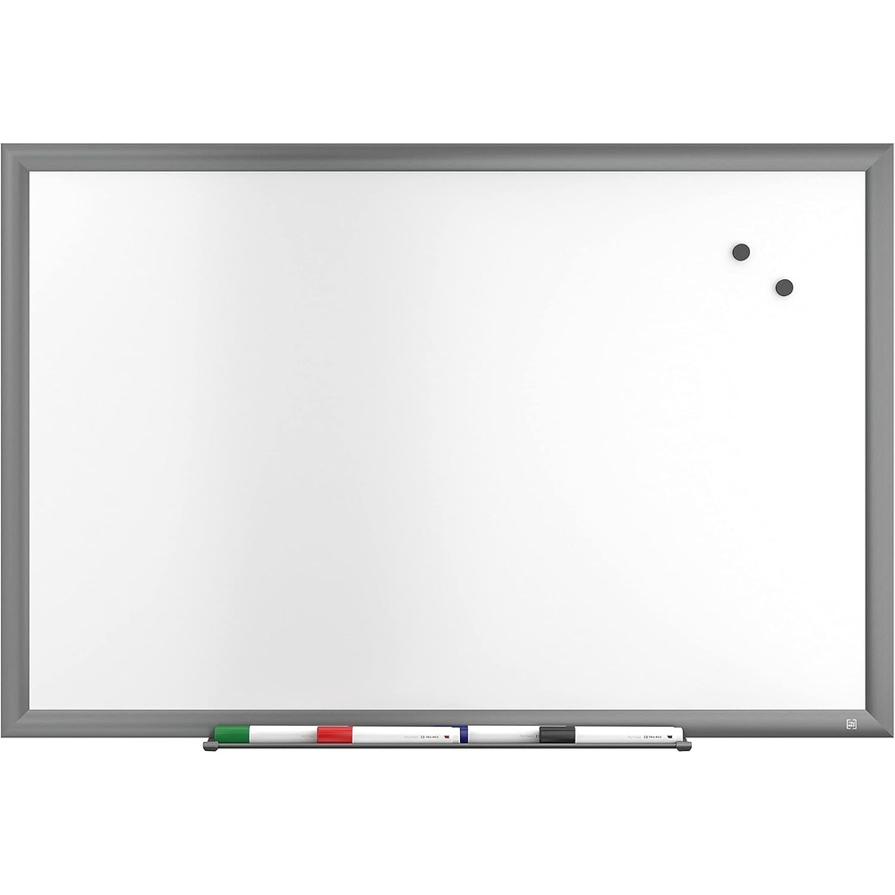 image:imageTRU RED Steel Magnetic Whiteboard Dry Erase Board for Wall White Board with Satin Frame 2 ft x 15 ftGunmetal